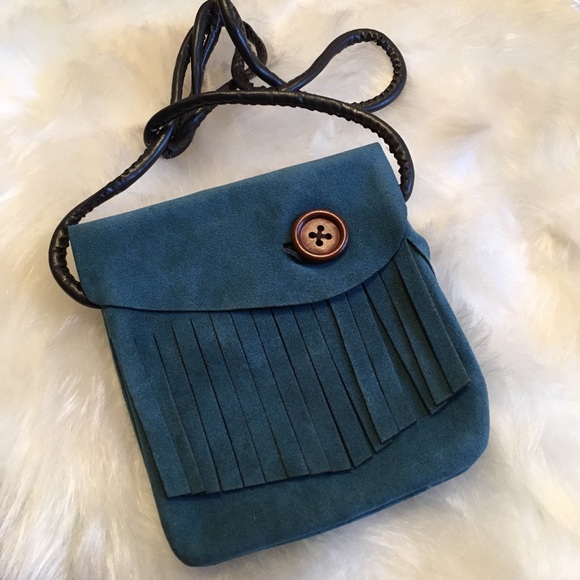 Toddler Faux Suede Crossbody Fringe Purse Vegan - Picture 2 of 4